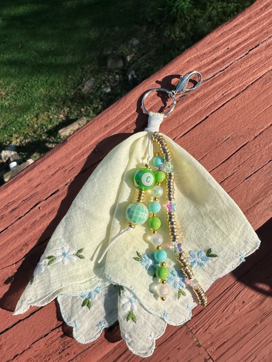 Accessories - Handmade Vintage Handkerchief Bag Charm Keychain 🌟